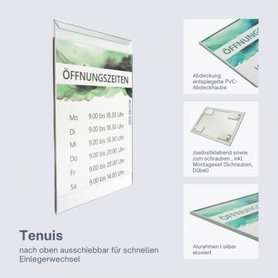 Tenuis A3 silber, hoch querformat zum kleben, Türschild, Schild, Schilder